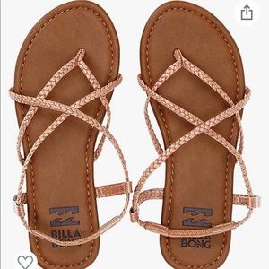 Billabong Crossing Over 2 rose gold braided sandals Sz 10